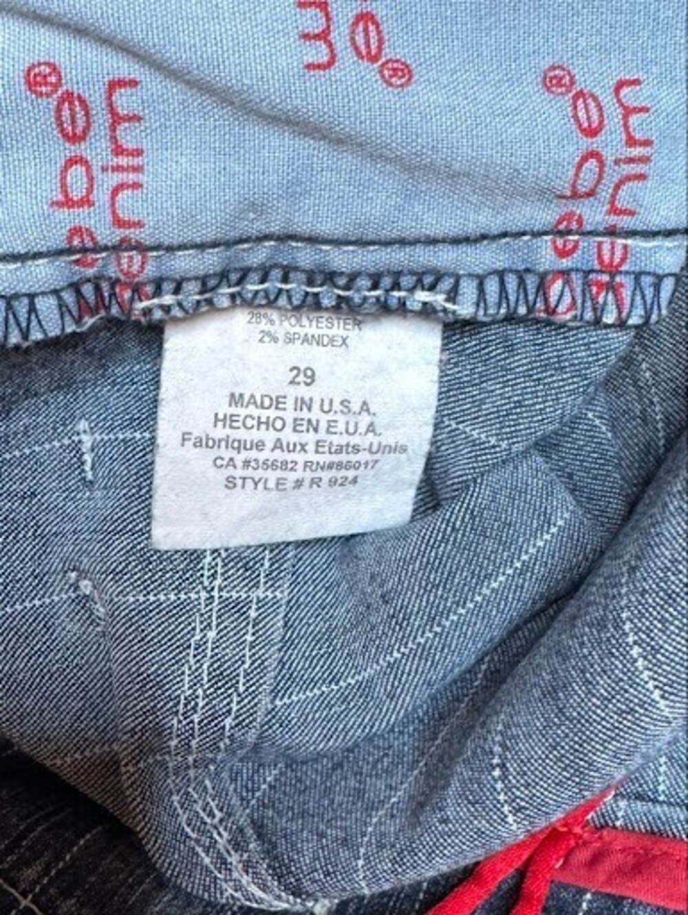 Bebe Y2K Low Rise Pinstripe Flare Jeans Sz 29 Vintage - Picture 4 of 8
